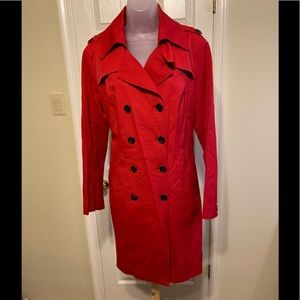 NWOT New York & Company - Lovely red double breasted trench coat, Size: L